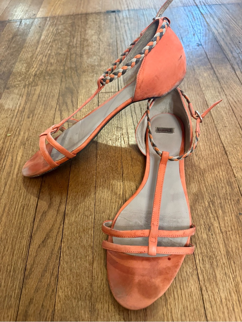 Camper Coral Braided T-Strap Ankle Strap Sandals - size 41